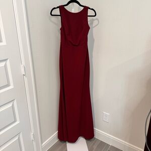 Lulus Elegant Sleeveless Dark Red Evening Gown